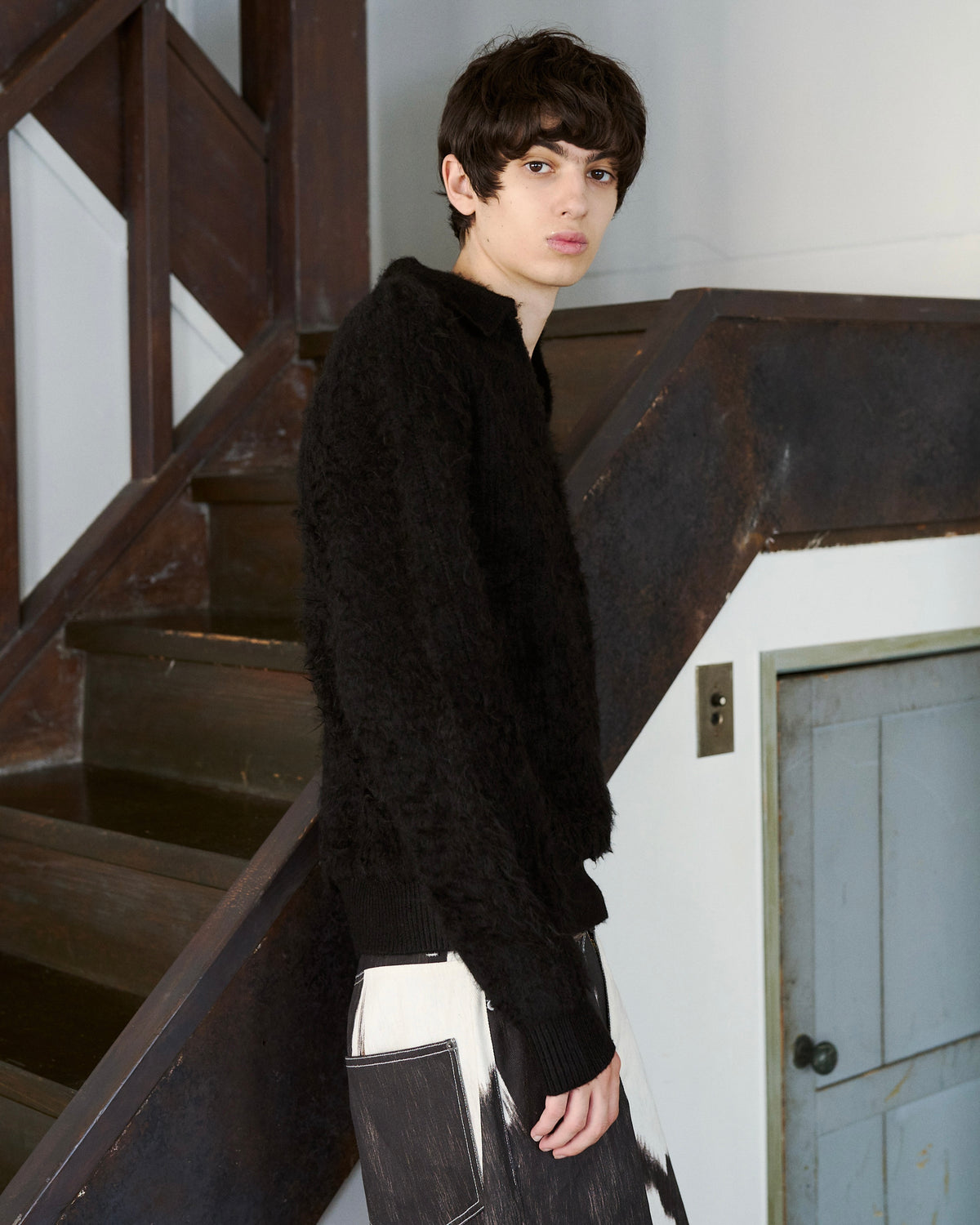 MOHAIR TOUCH SUPER SHAGGY SKIPPER KNIT SHIRT