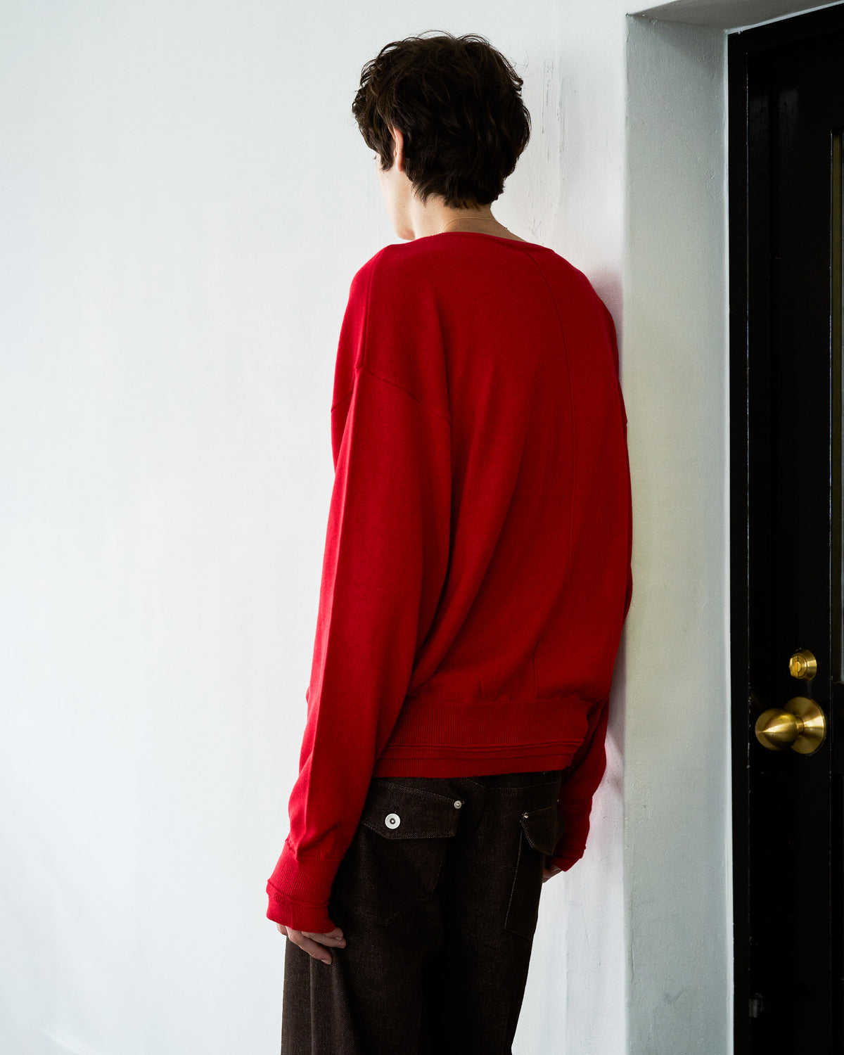 DOUBLE LAYERED V-NECK SWEATER