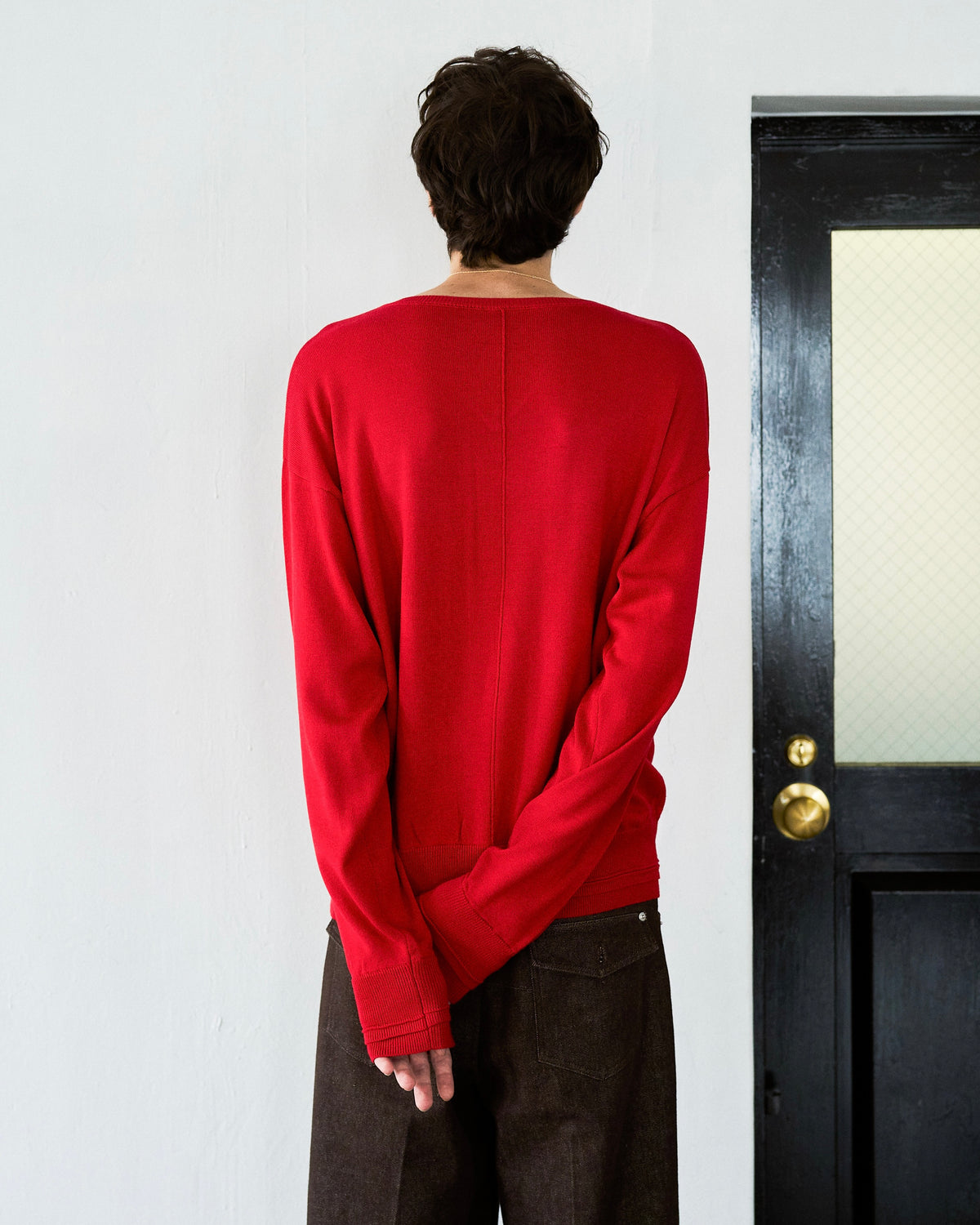DOUBLE LAYERED V-NECK SWEATER
