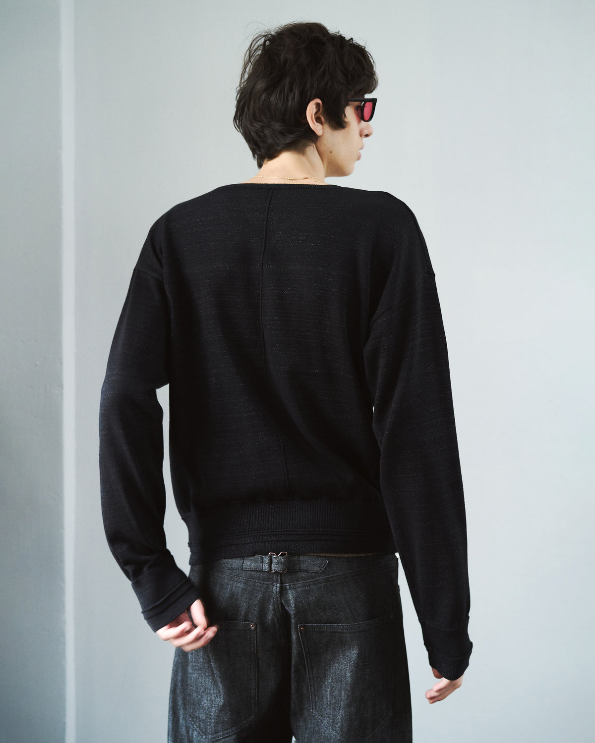 DOUBLE LAYERED V-NECK SWEATER