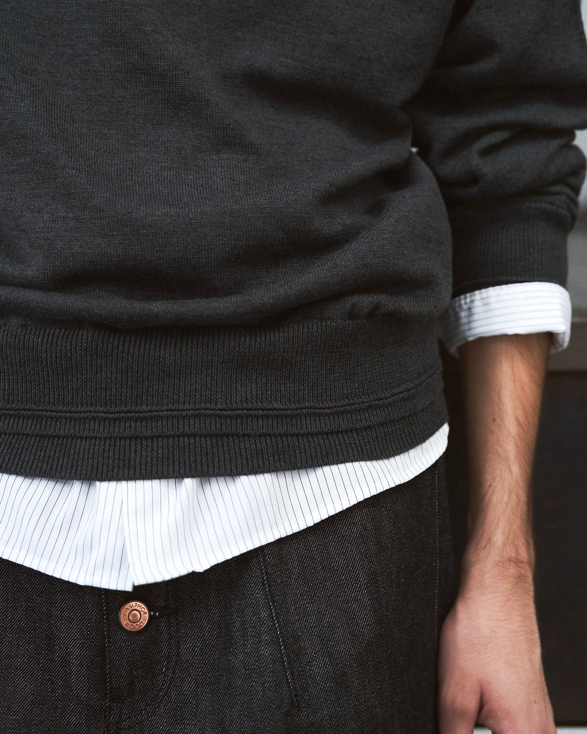 DOUBLE LAYERED V-NECK SWEATER