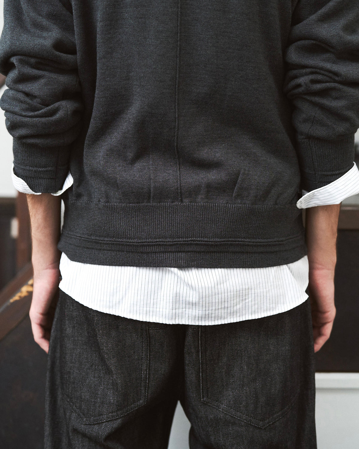 DOUBLE LAYERED V-NECK SWEATER