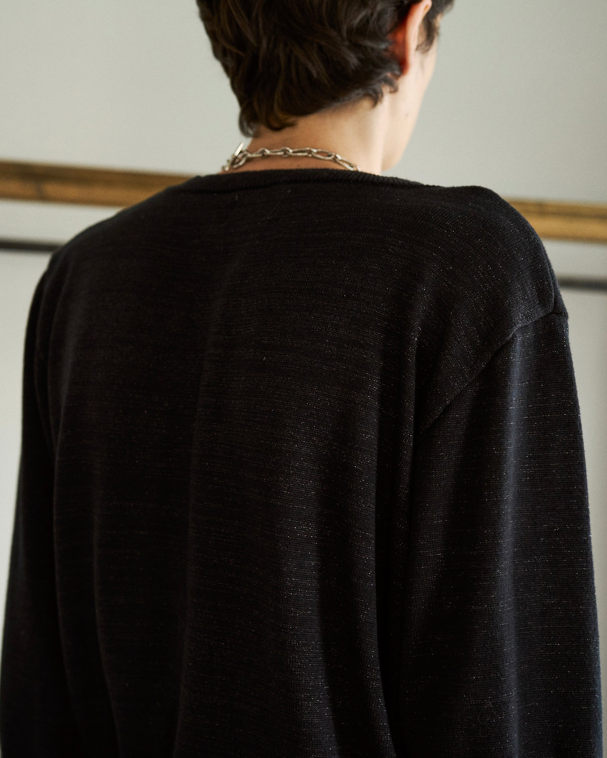 DOUBLE LAYERED KNIT CARDIGAN