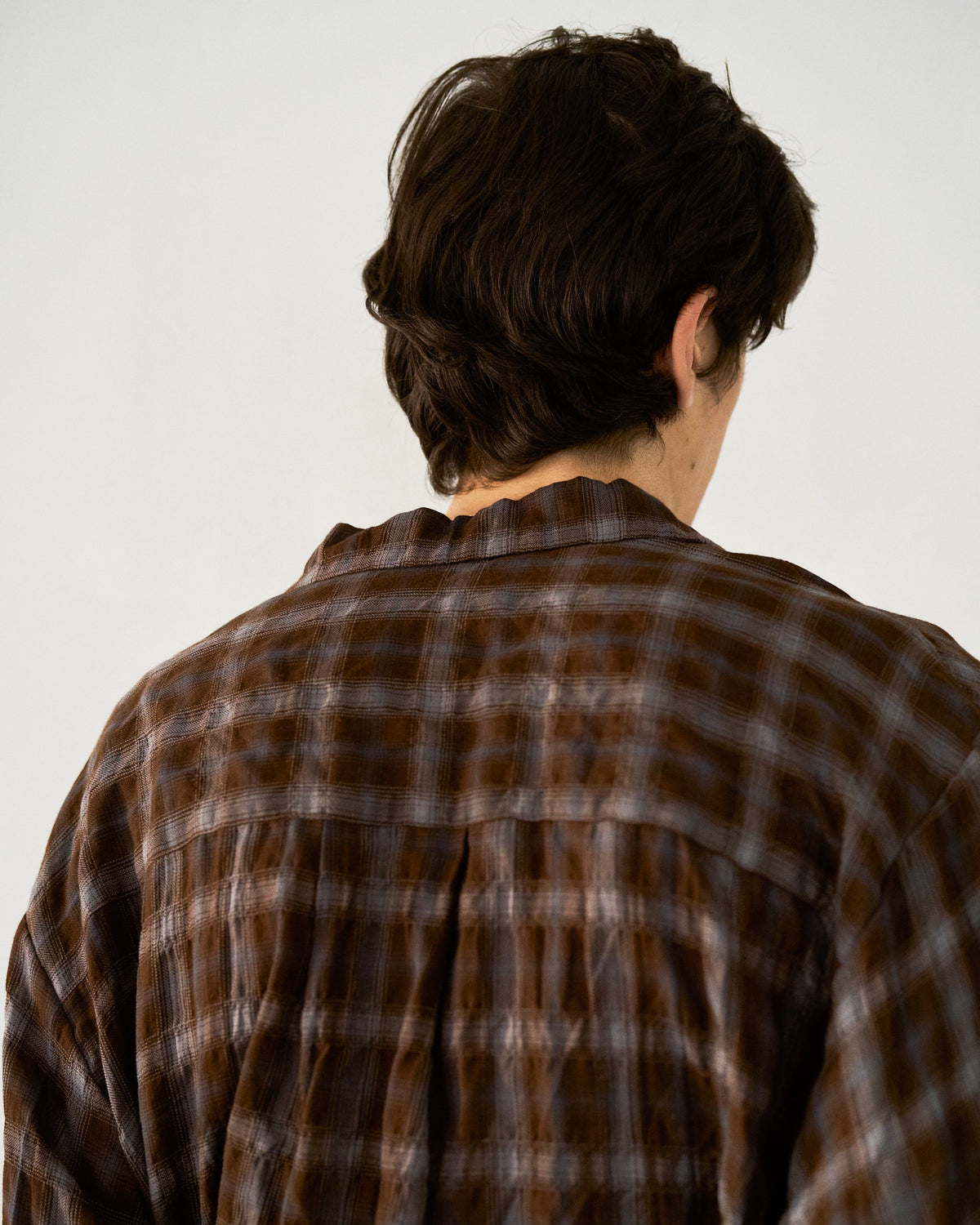 L/S SHIRRING CHECK SHIRT