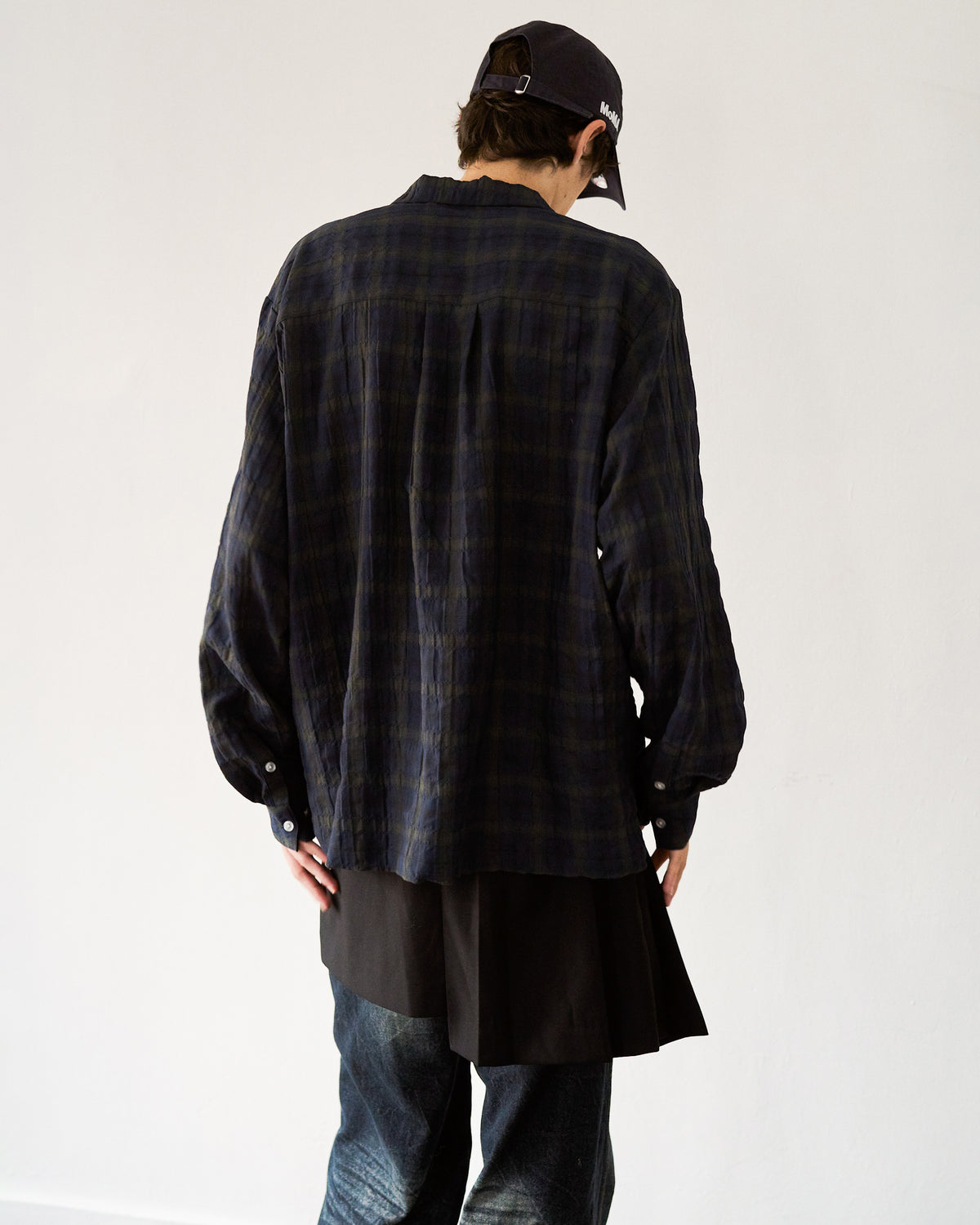L/S SHIRRING CHECK SHIRT