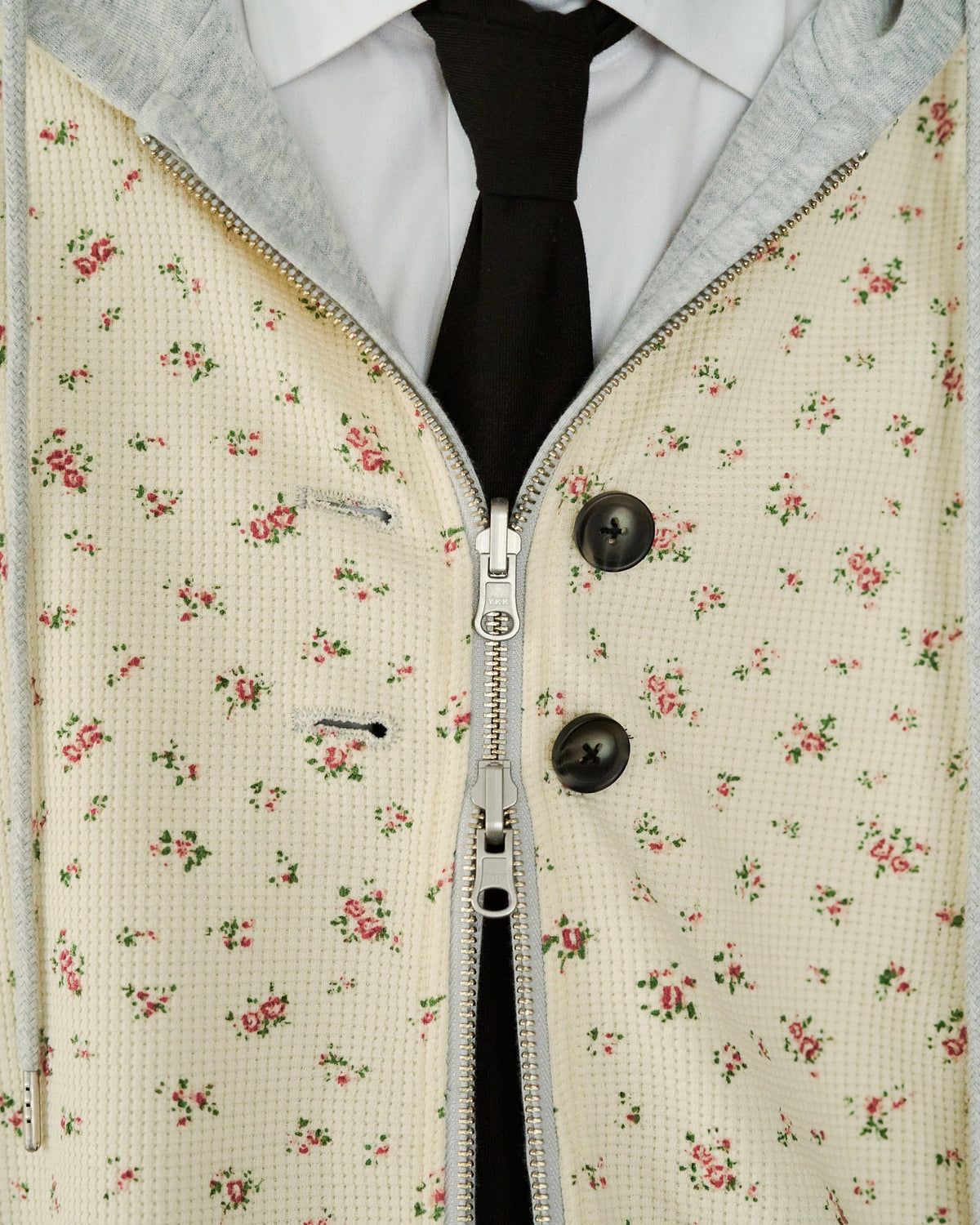 REVERSIBLE FLOWER THERMAL HOODIE