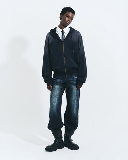 FADED PAINT DOUBLE ZIP HOODIE