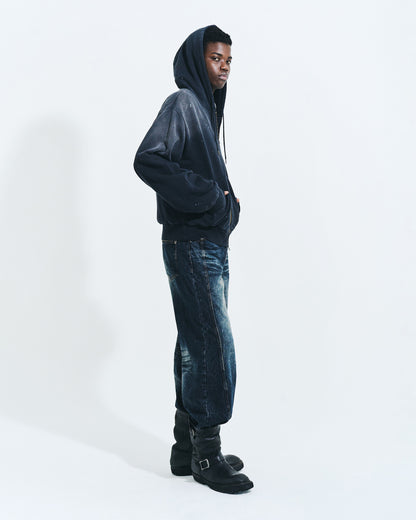 FADED PAINT DOUBLE ZIP HOODIE