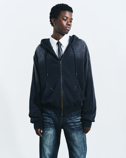 FADED PAINT DOUBLE ZIP HOODIE