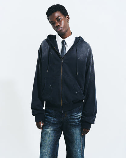 FADED PAINT DOUBLE ZIP HOODIE