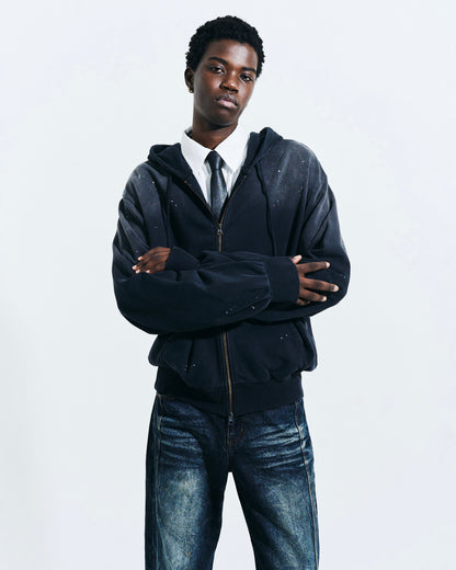 FADED PAINT DOUBLE ZIP HOODIE
