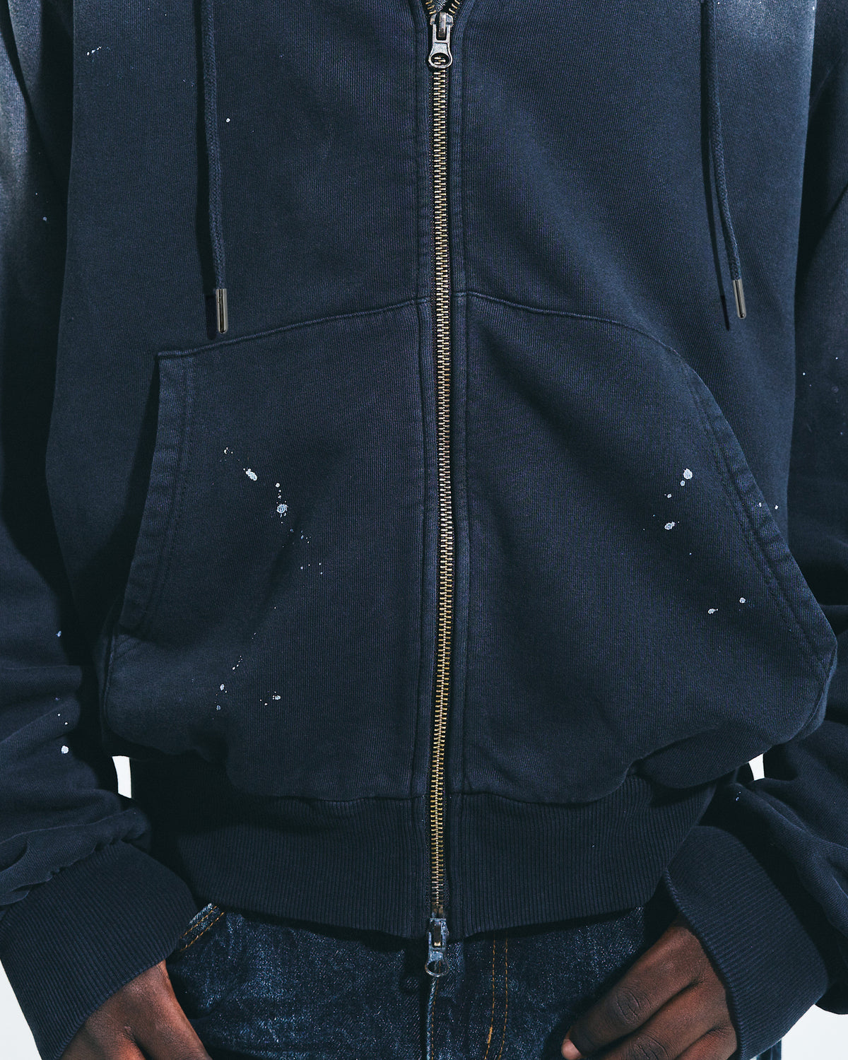 FADED PAINT DOUBLE ZIP HOODIE