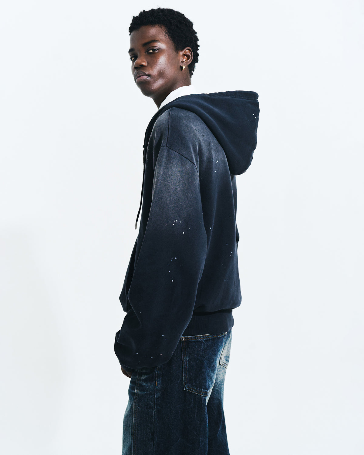 FADED PAINT DOUBLE ZIP HOODIE