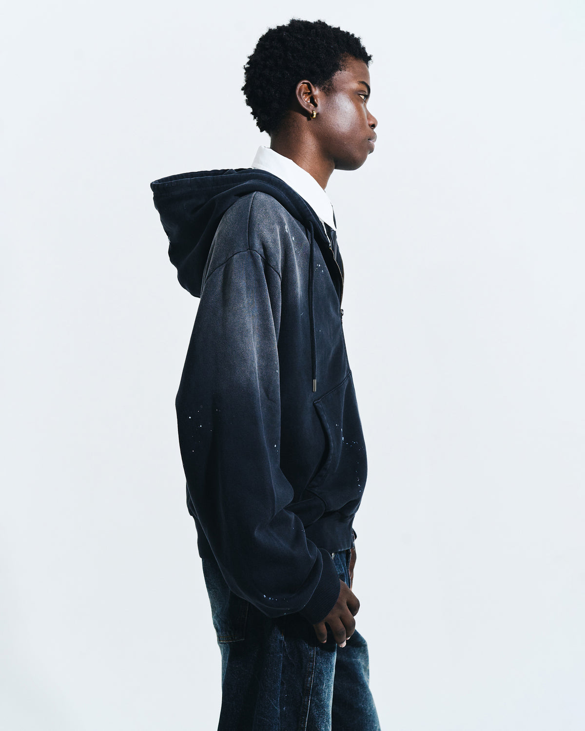 FADED PAINT DOUBLE ZIP HOODIE