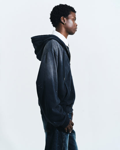 FADED PAINT DOUBLE ZIP HOODIE
