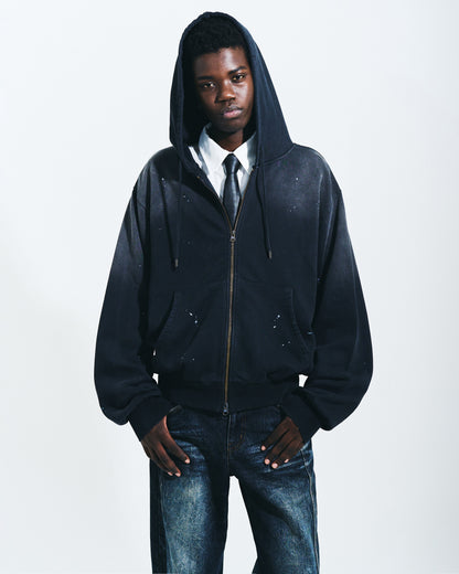 FADED PAINT DOUBLE ZIP HOODIE
