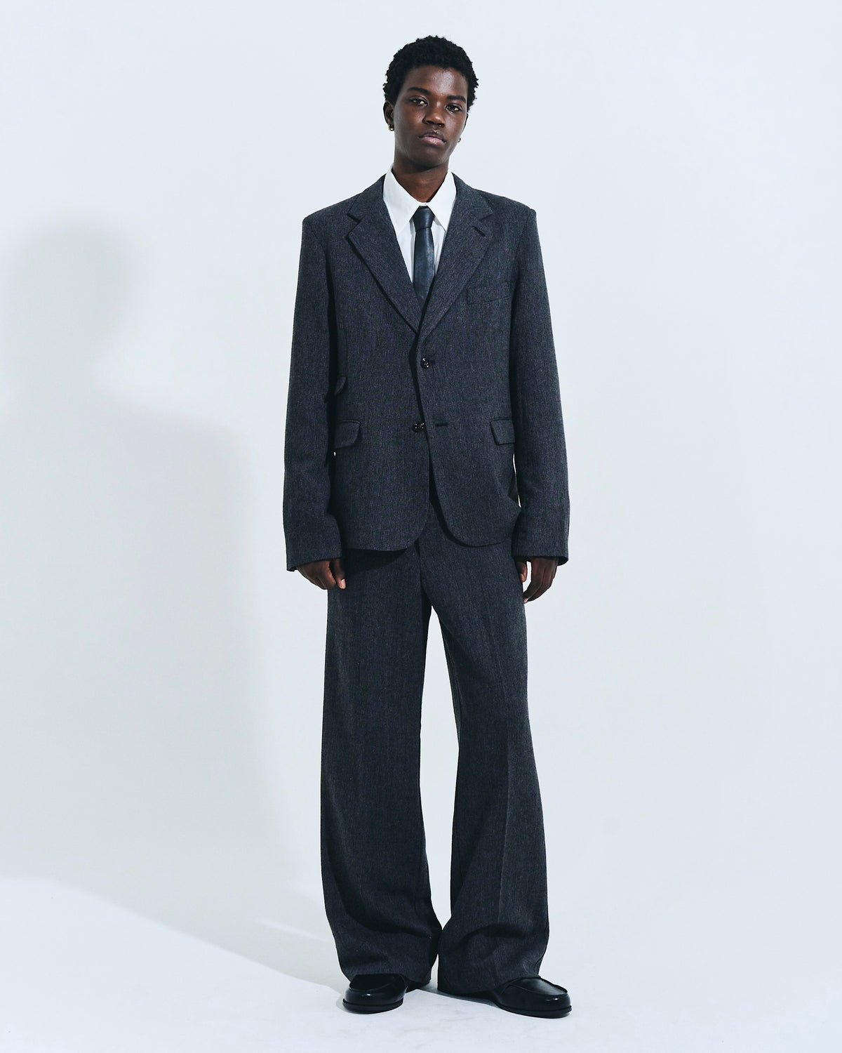 SINGLE BREASTED TWEED TAILORED JACKET