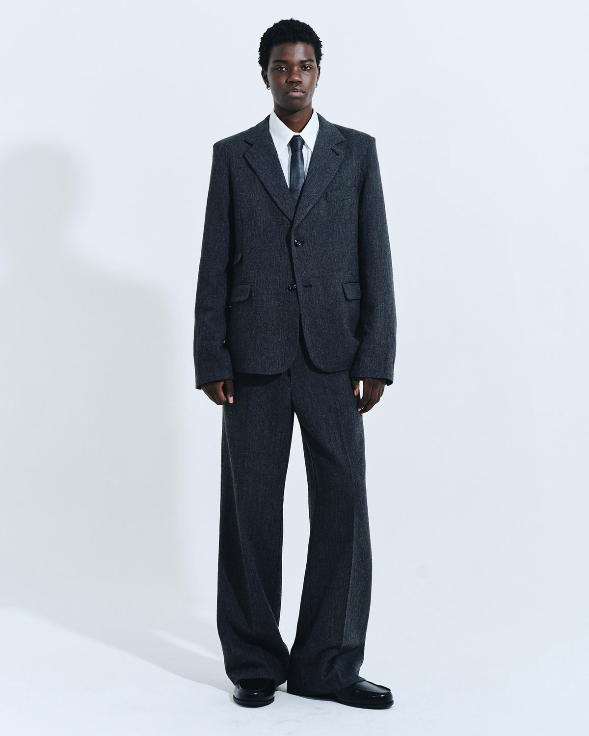 SINGLE BREASTED TWEED TAILORED JACKET