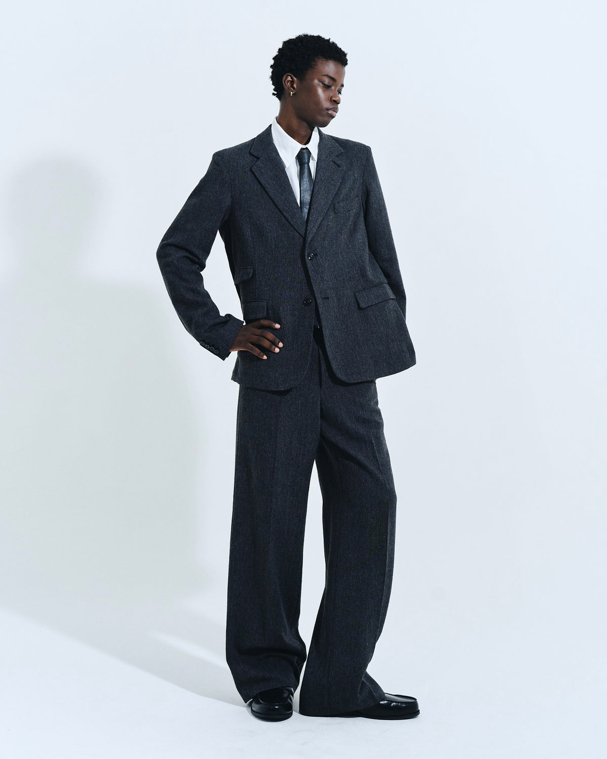 SINGLE BREASTED TWEED TAILORED JACKET