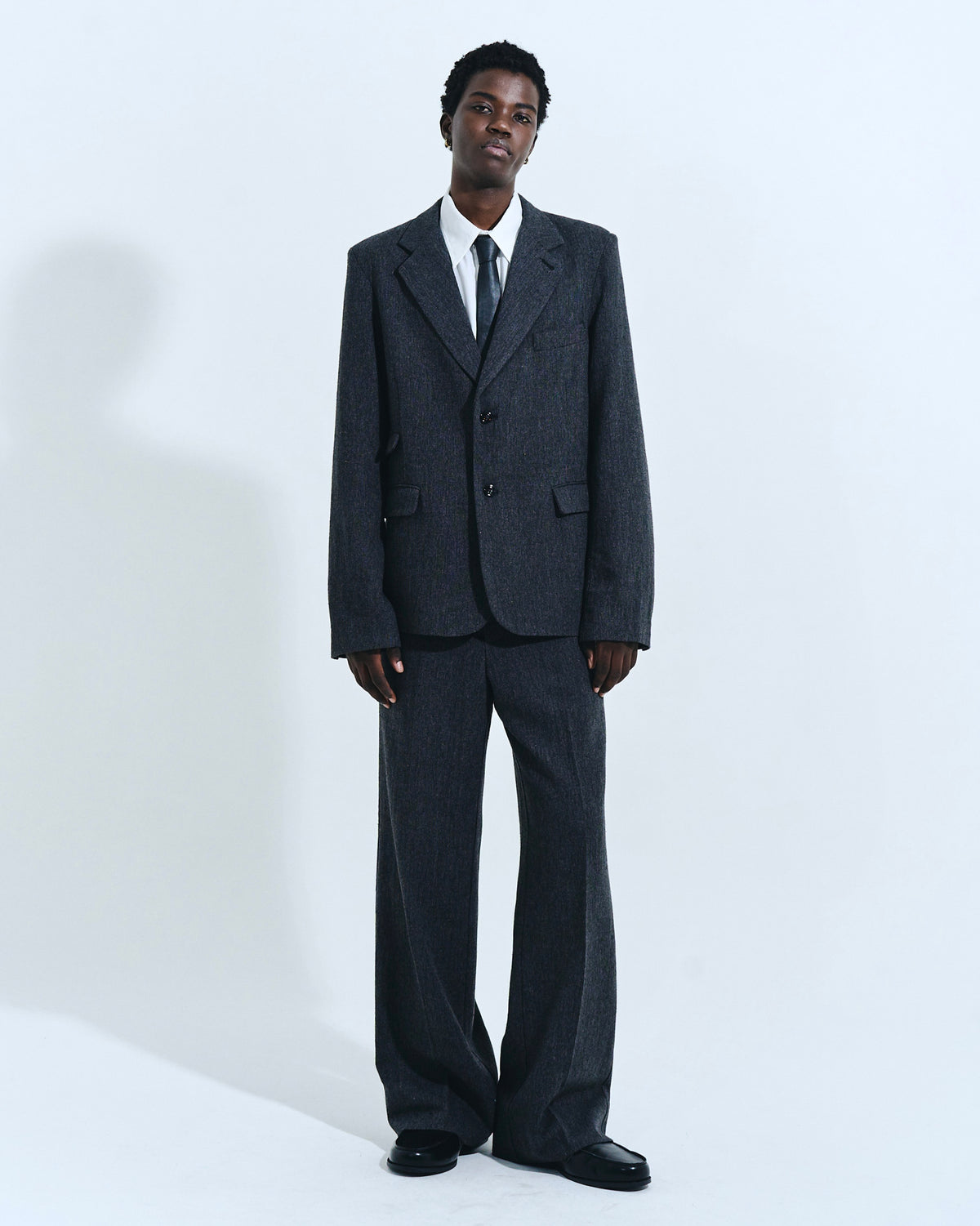 SINGLE BREASTED TWEED TAILORED JACKET