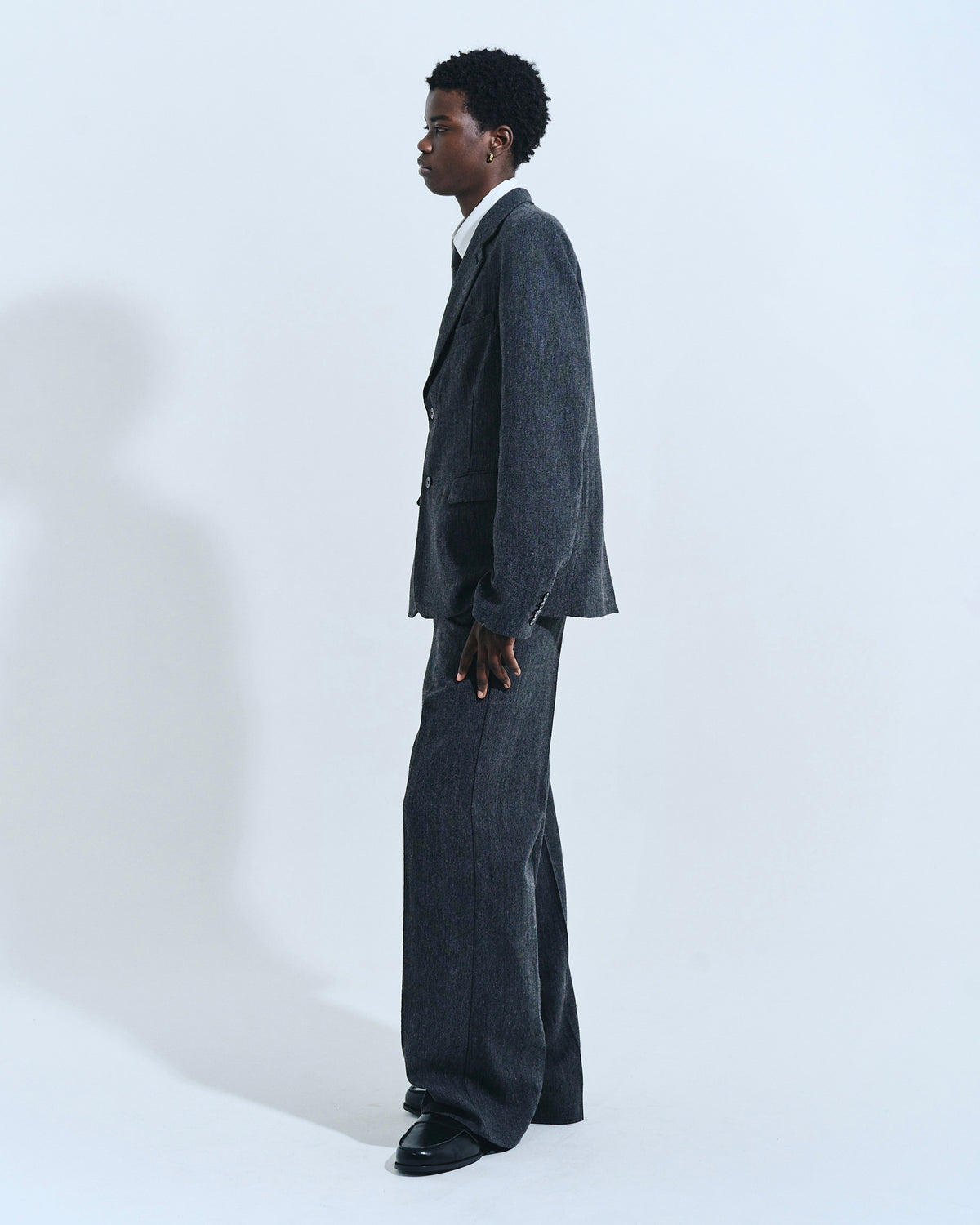 SINGLE BREASTED TWEED TAILORED JACKET
