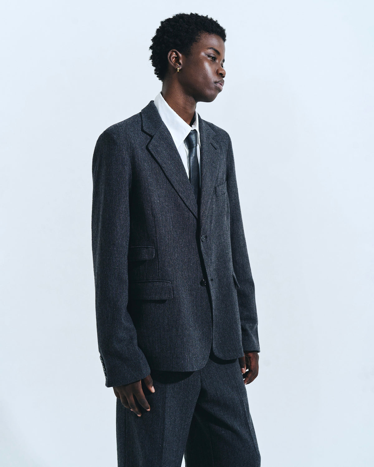 SINGLE BREASTED TWEED TAILORED JACKET
