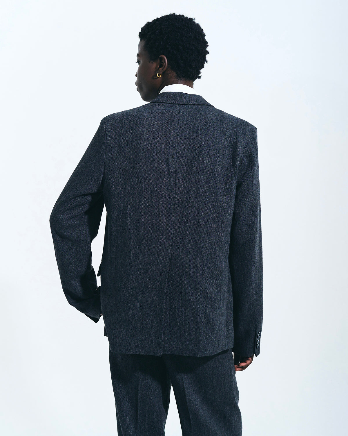 SINGLE BREASTED TWEED TAILORED JACKET