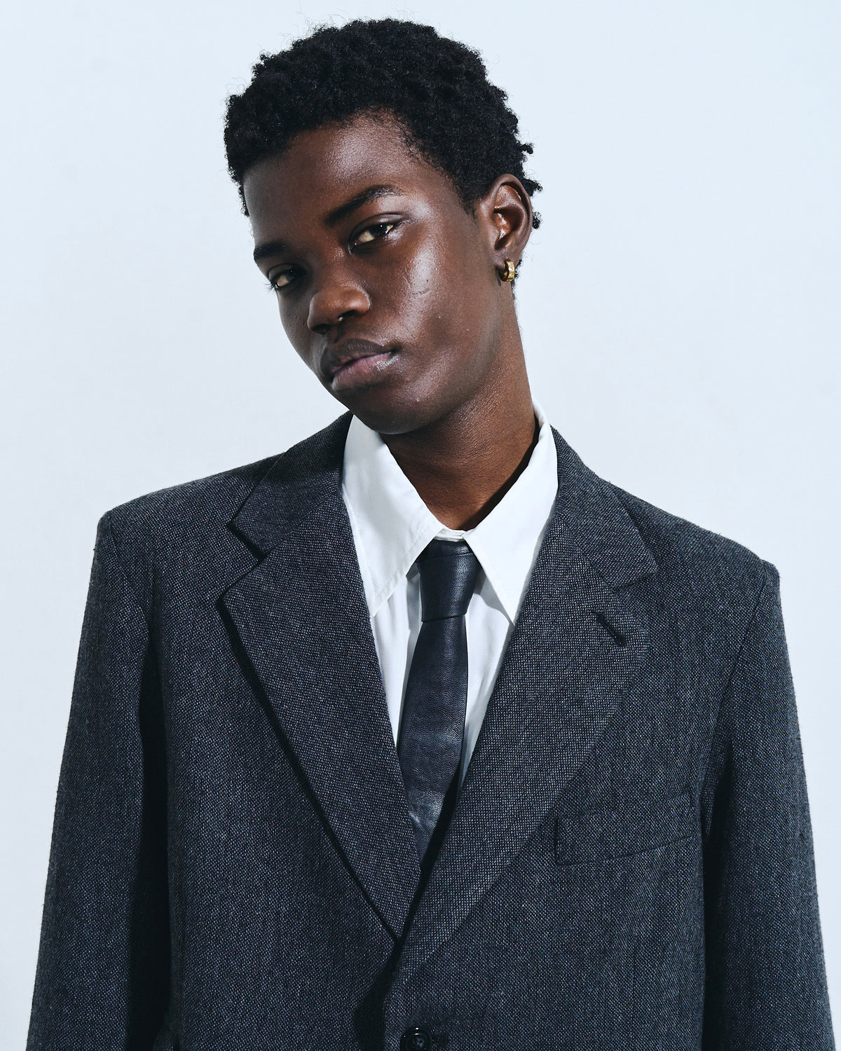SINGLE BREASTED TWEED TAILORED JACKET