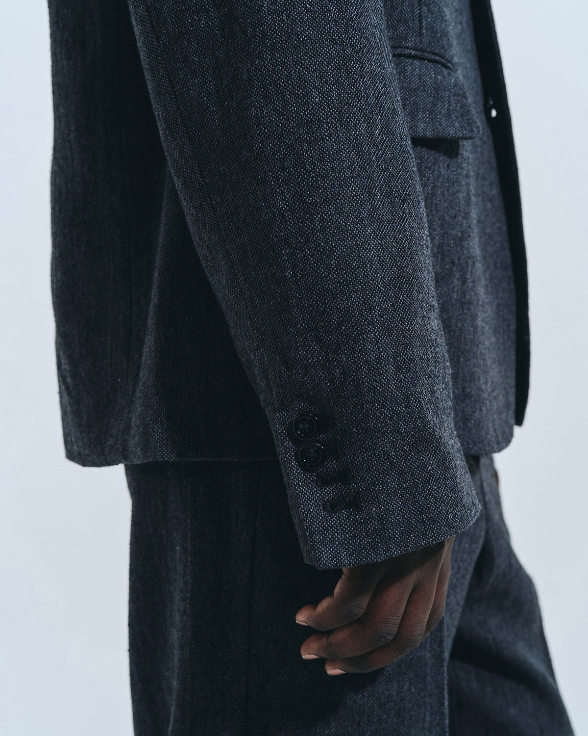 SINGLE BREASTED TWEED TAILORED JACKET
