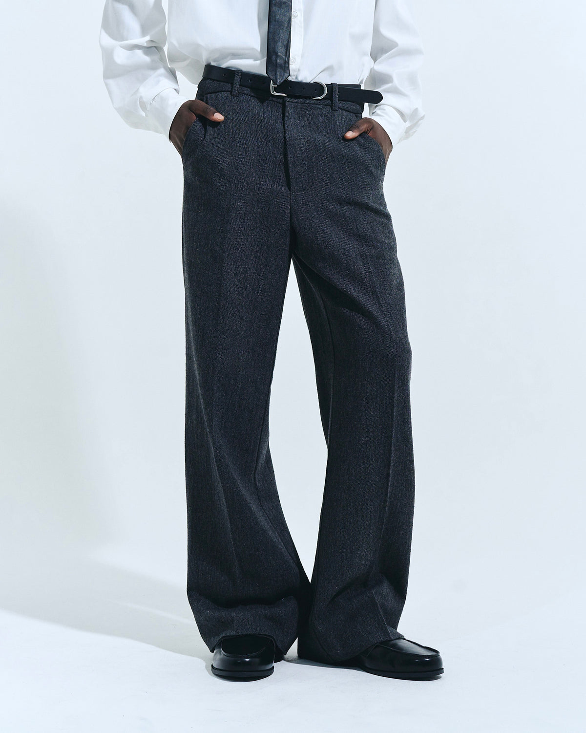 SEMI WIDE TWEED SLACKS