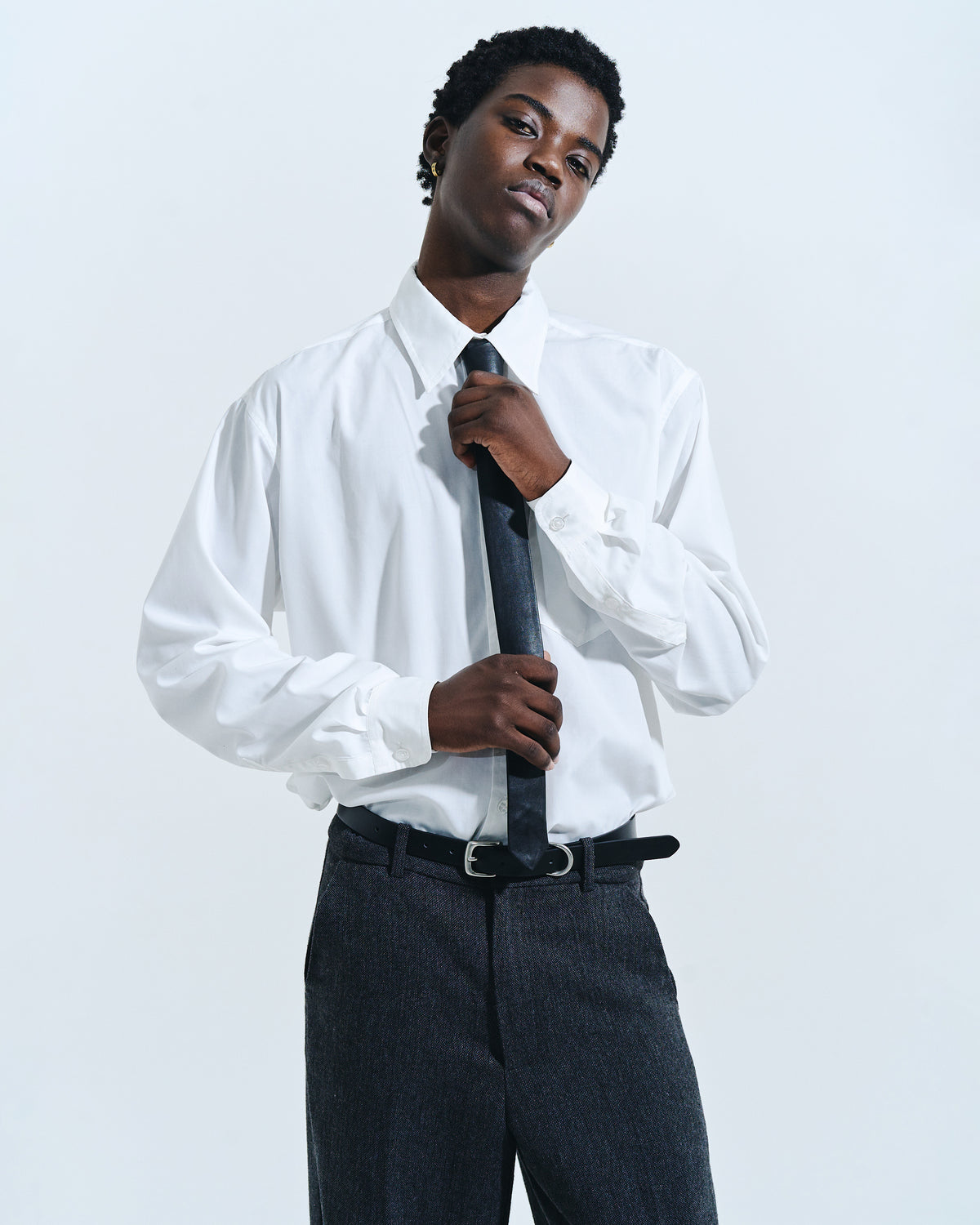 SLIM FAUX LEATHER TIE