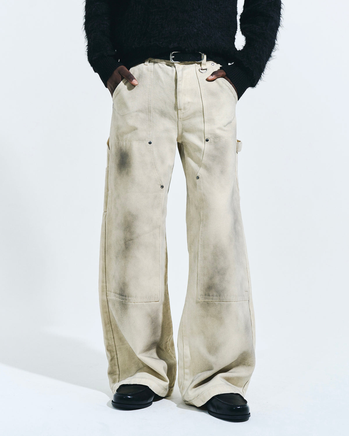 FADED DOUBLE KNEE PAINTER PANTS