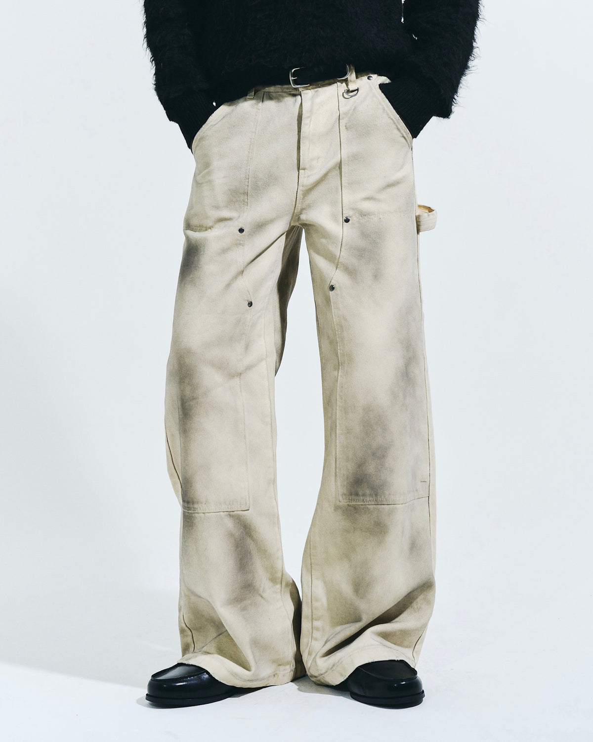 FADED DOUBLE KNEE PAINTER PANTS