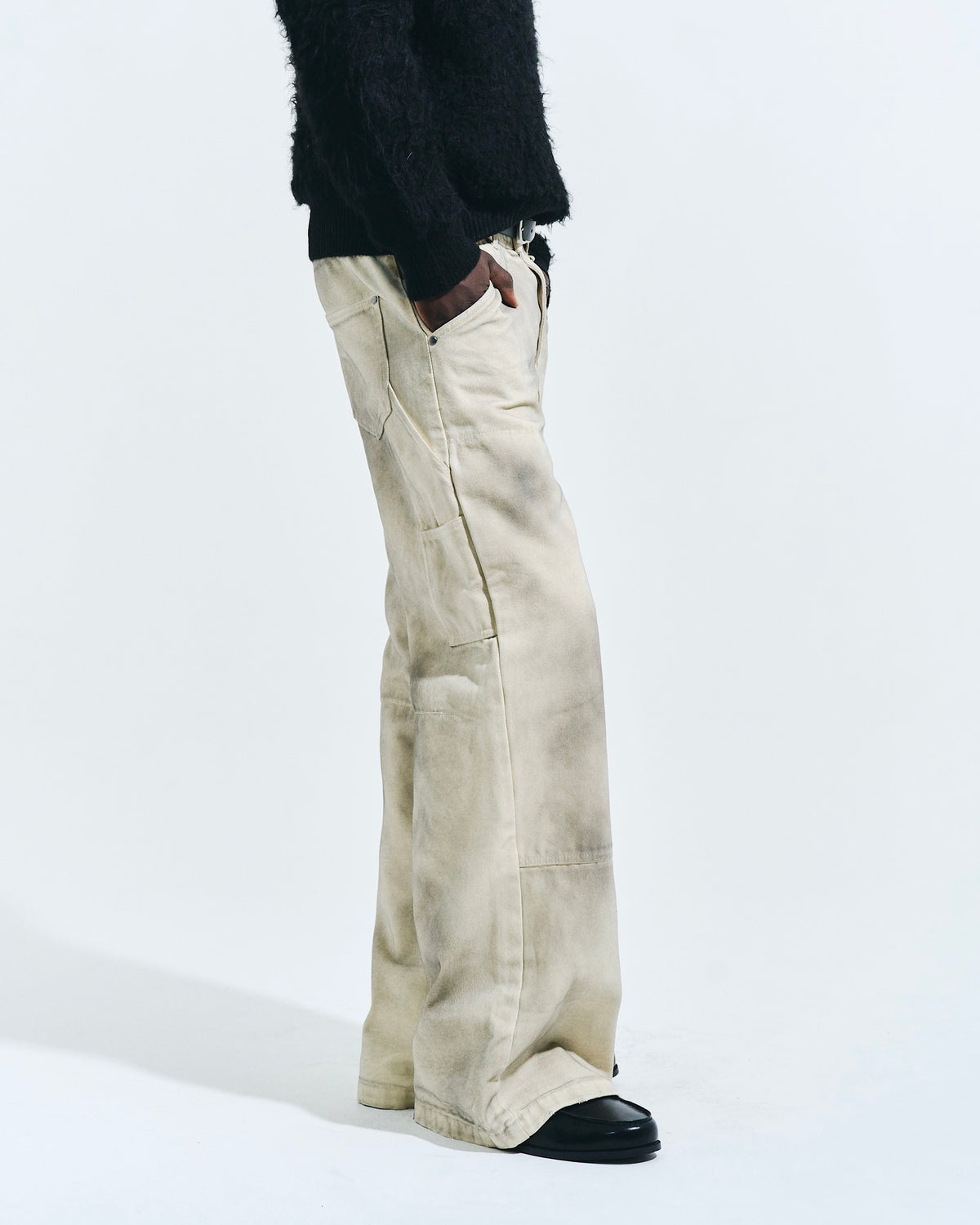 FADED DOUBLE KNEE PAINTER PANTS
