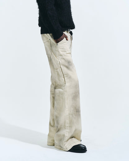 FADED DOUBLE KNEE PAINTER PANTS