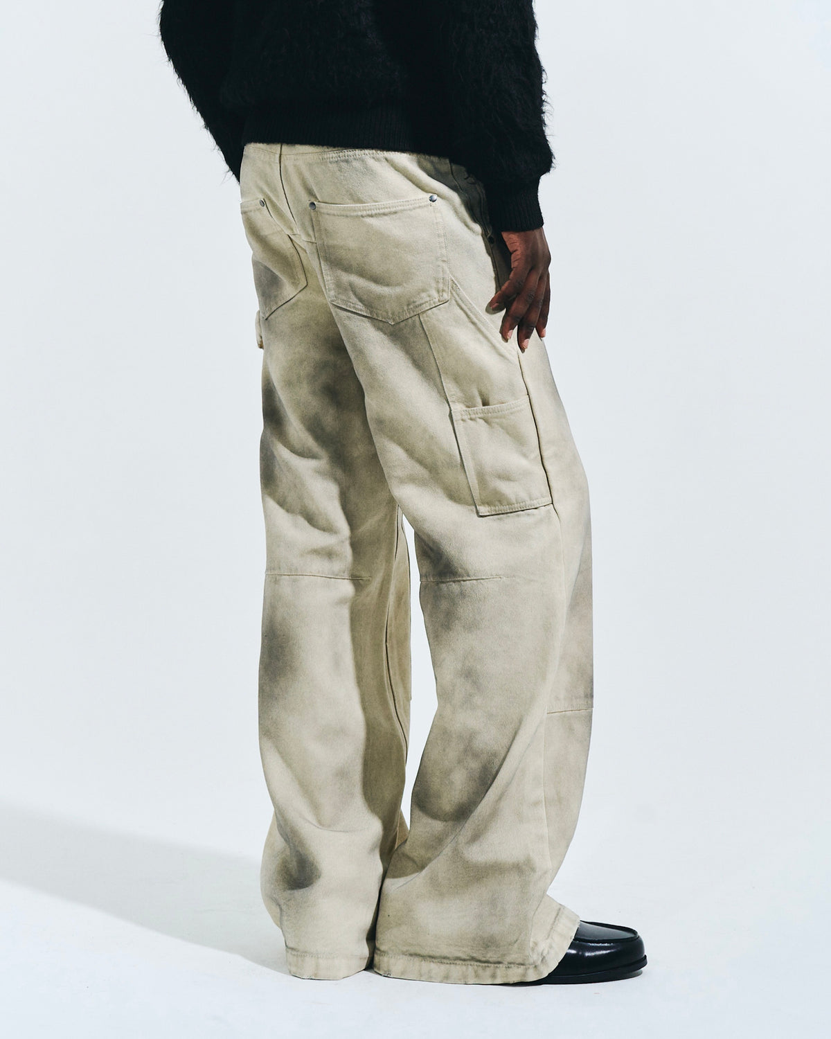 FADED DOUBLE KNEE PAINTER PANTS