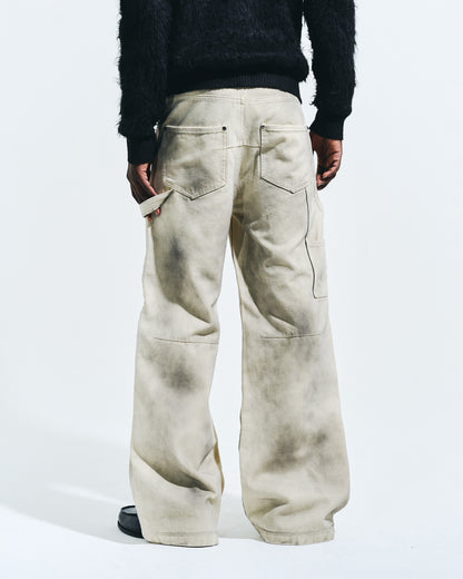 FADED DOUBLE KNEE PAINTER PANTS