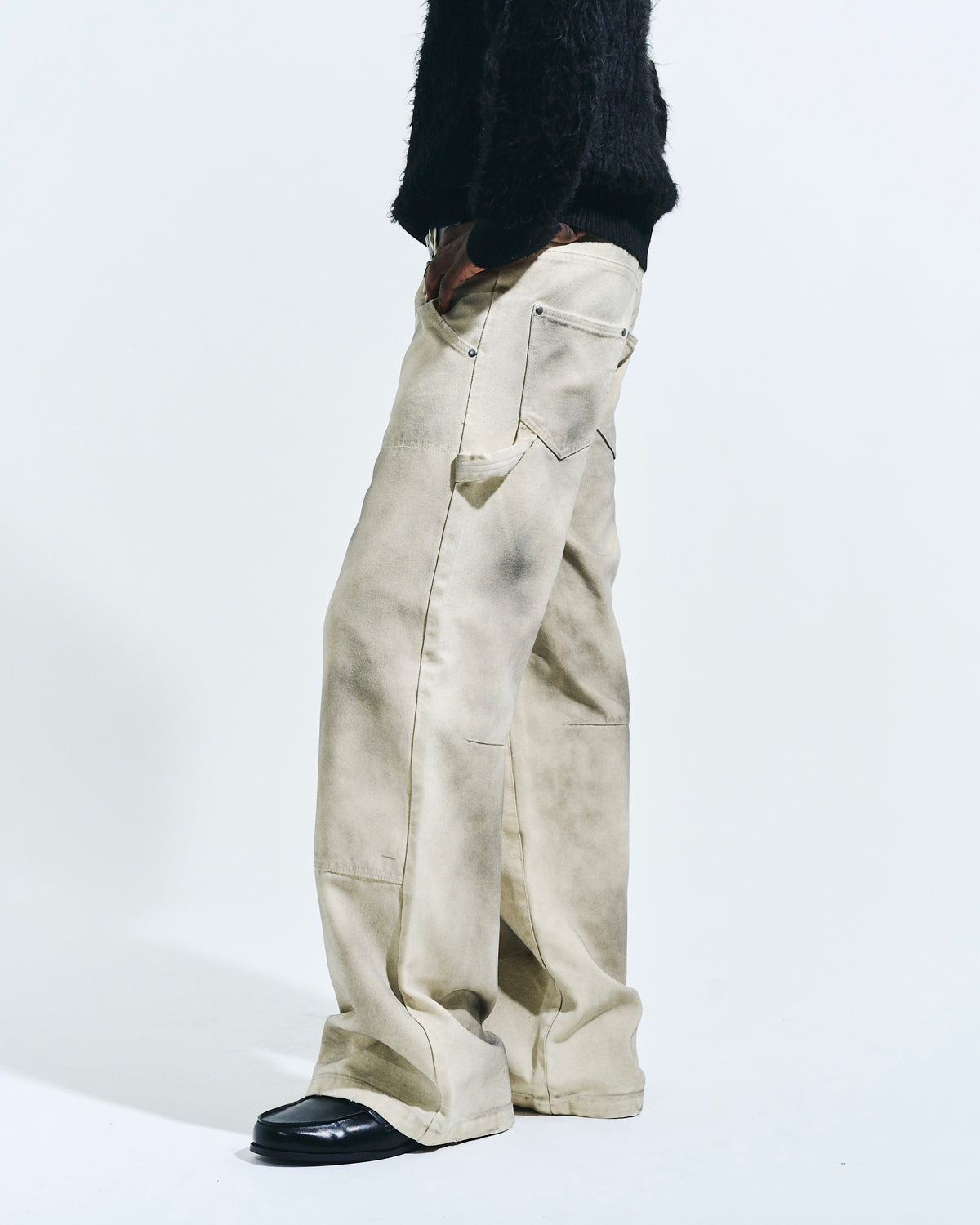 FADED DOUBLE KNEE PAINTER PANTS