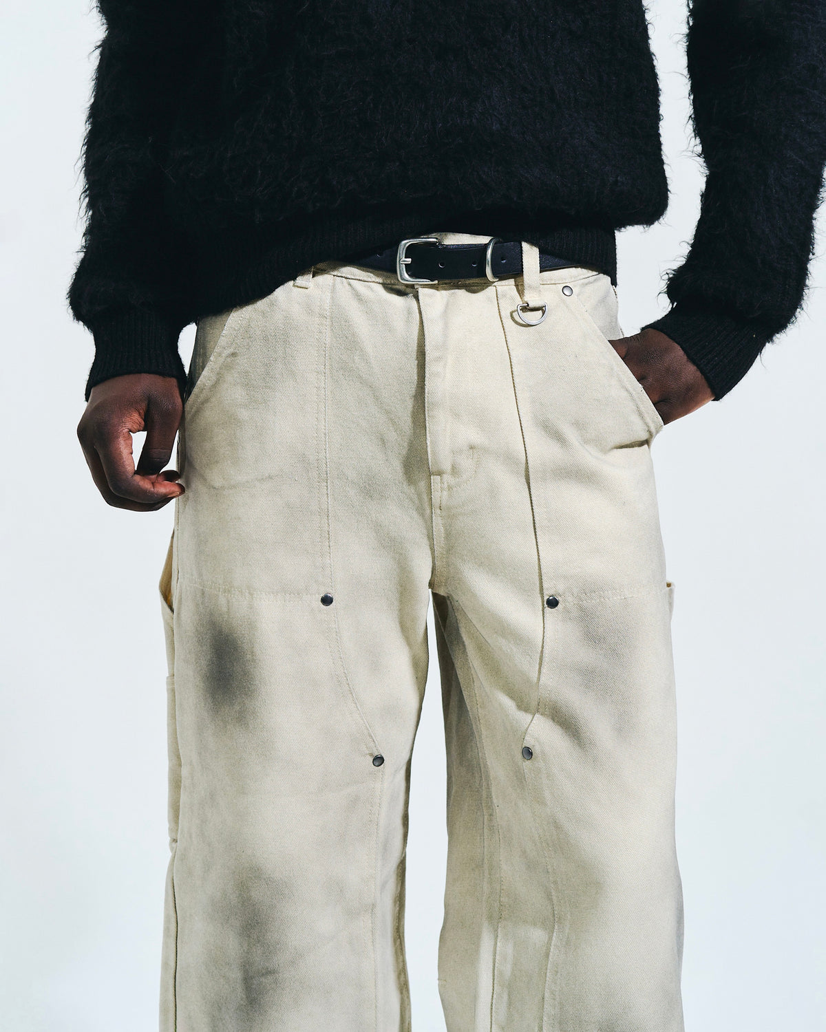 FADED DOUBLE KNEE PAINTER PANTS