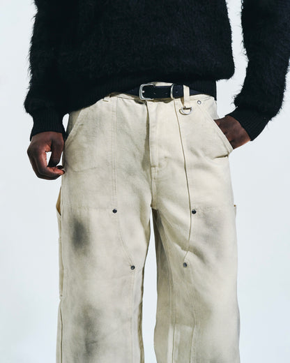 FADED DOUBLE KNEE PAINTER PANTS
