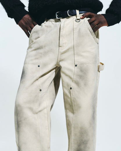 FADED DOUBLE KNEE PAINTER PANTS