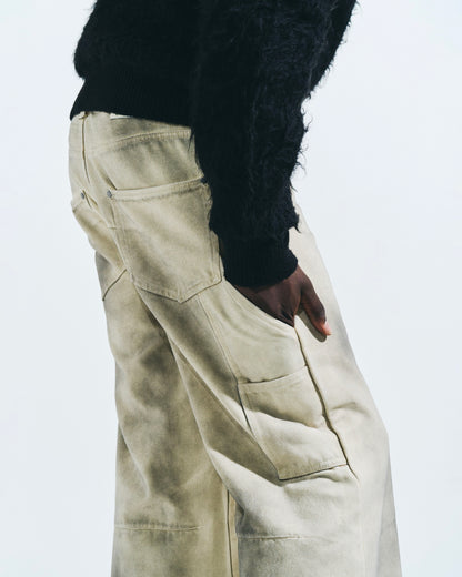 FADED DOUBLE KNEE PAINTER PANTS