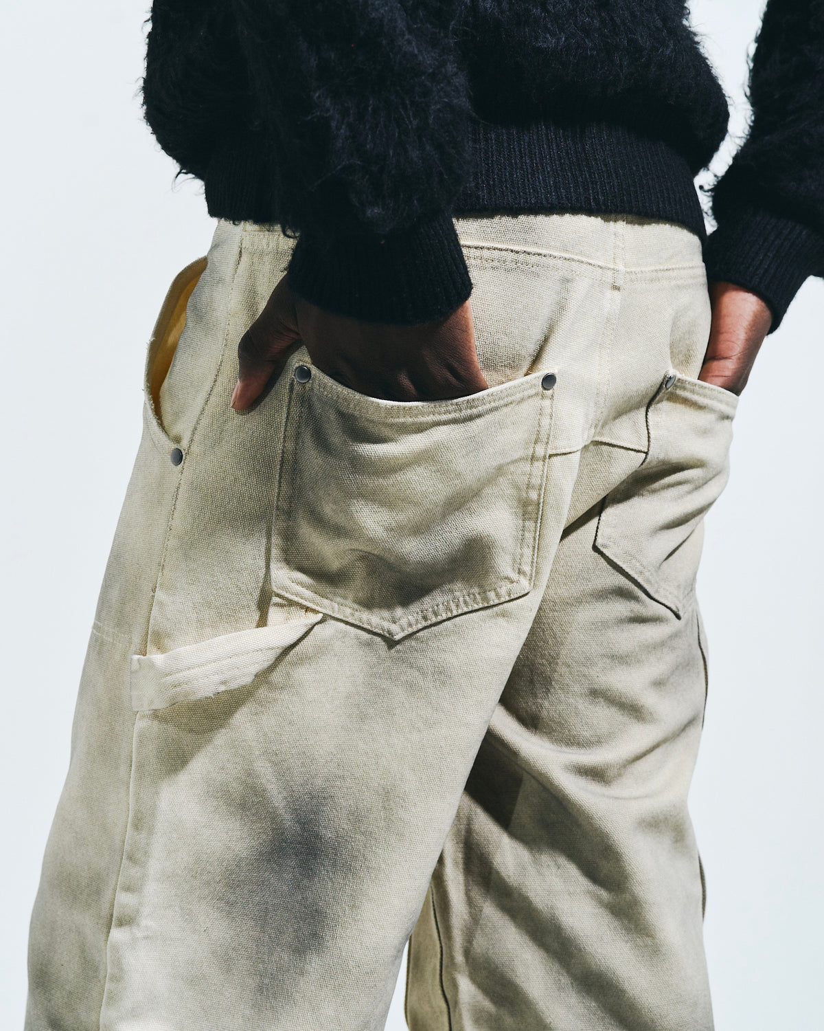 FADED DOUBLE KNEE PAINTER PANTS