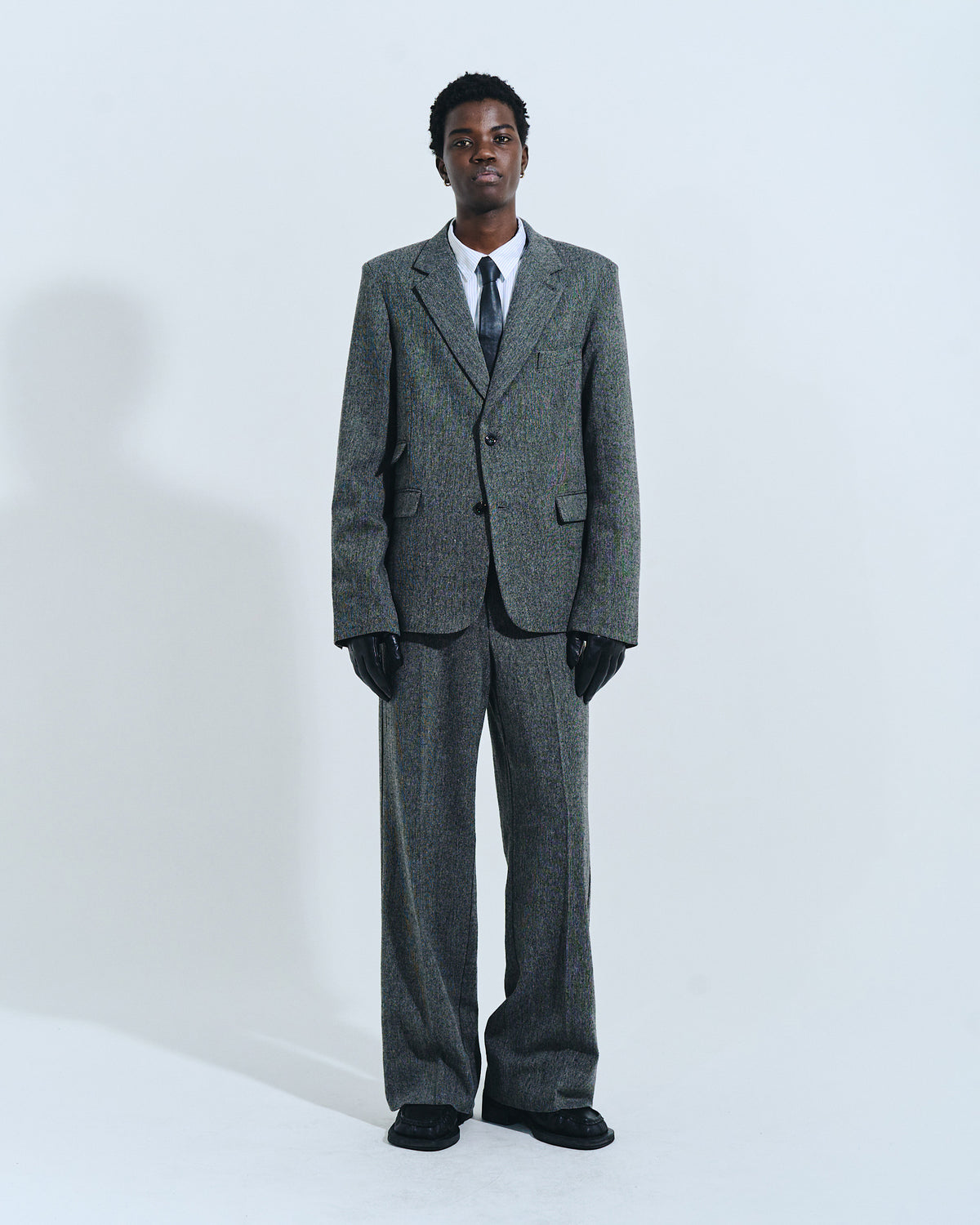 SINGLE BREASTED TWEED TAILORED JACKET