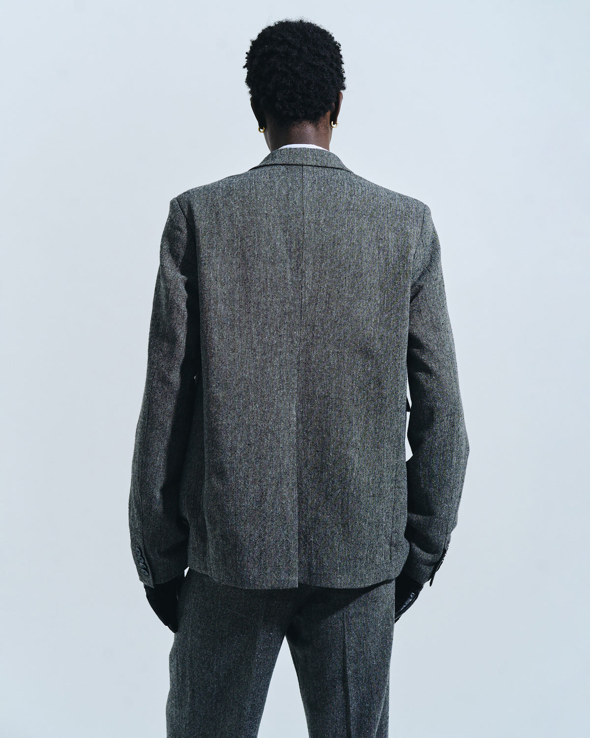 SINGLE BREASTED TWEED TAILORED JACKET