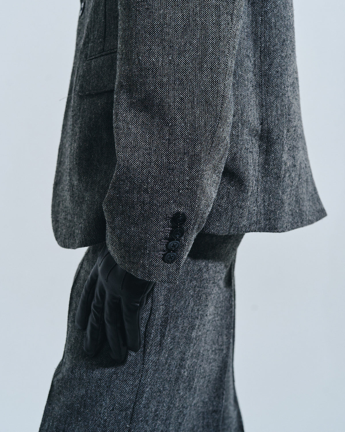 SINGLE BREASTED TWEED TAILORED JACKET