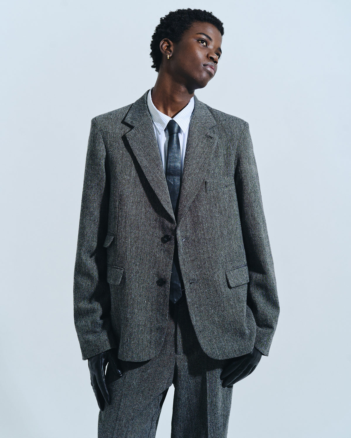 SLIM FAUX LEATHER TIE