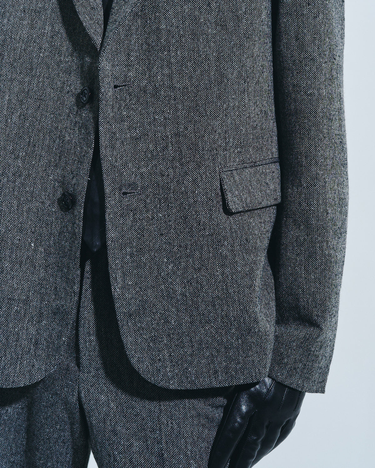 SINGLE BREASTED TWEED TAILORED JACKET