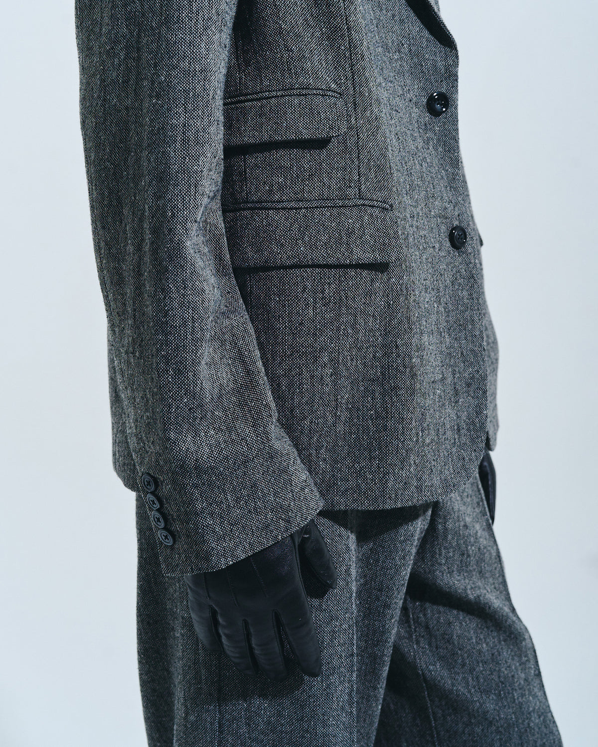 SINGLE BREASTED TWEED TAILORED JACKET