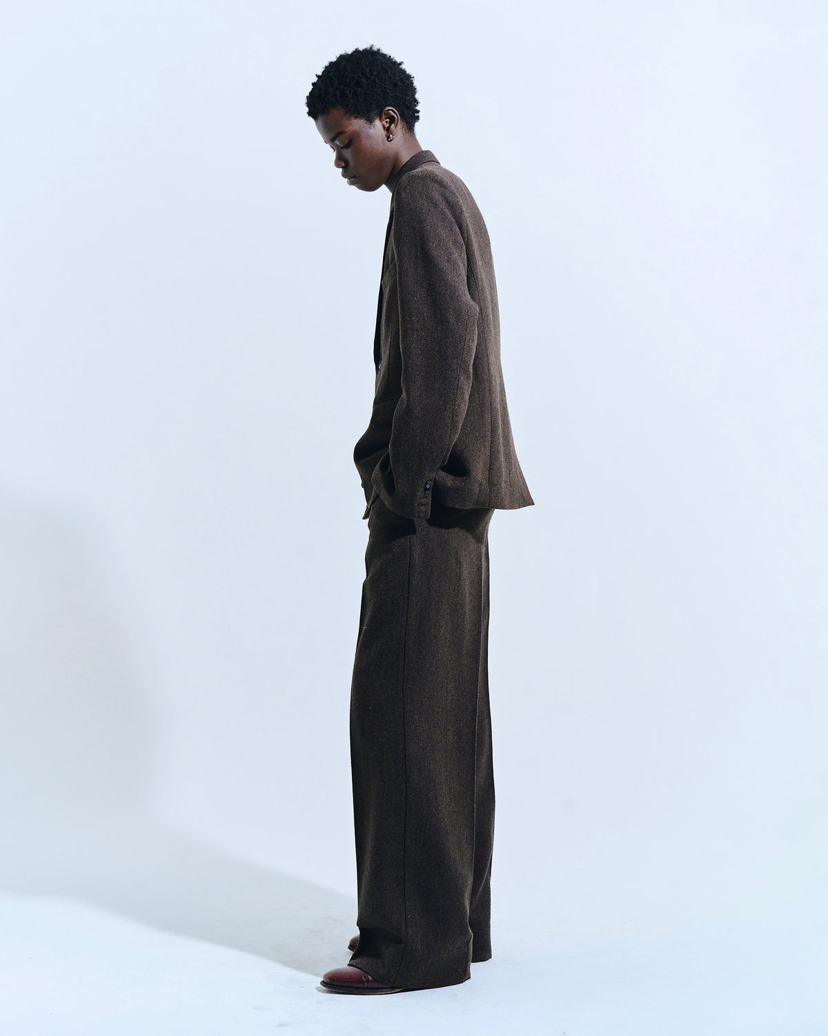 SINGLE BREASTED TWEED TAILORED JACKET